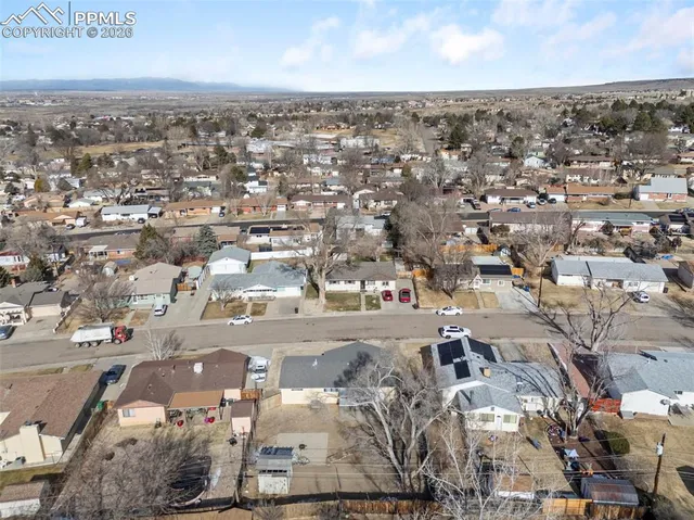 an aerial view of a city