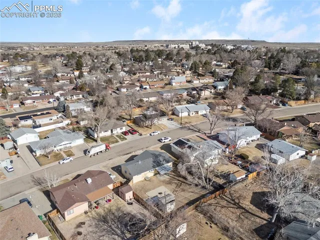 an aerial view of a city