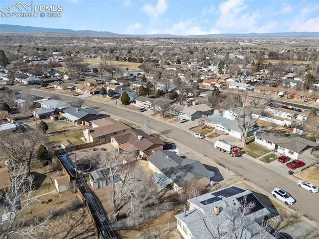 an aerial view of a city