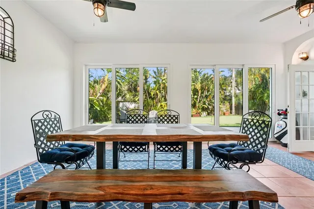 a living room with furniture