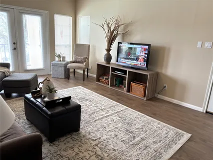 a living room with furniture