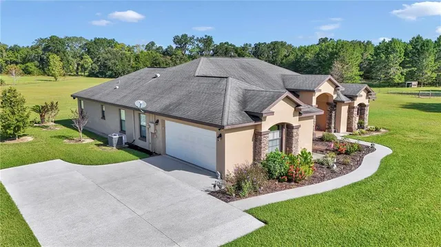 an aerial view of a house