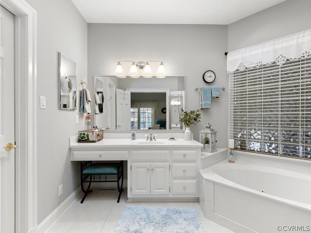 13030 River Road Chesterfield, VA 23838 - Photo 28 of 50 a bathroom with a double vanity sink mirror and bathtub