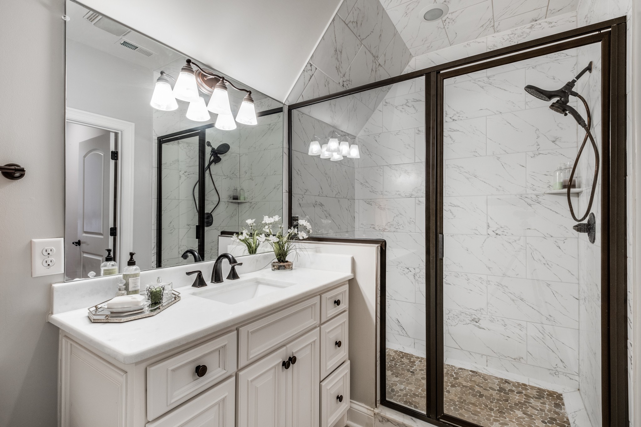 514 Legends Ridge Court Franklin, TN 37069 - Photo 38 of 57 a bathroom with a sink vanity and a mirror