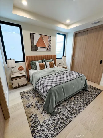 a living room with furniture and a coffee table