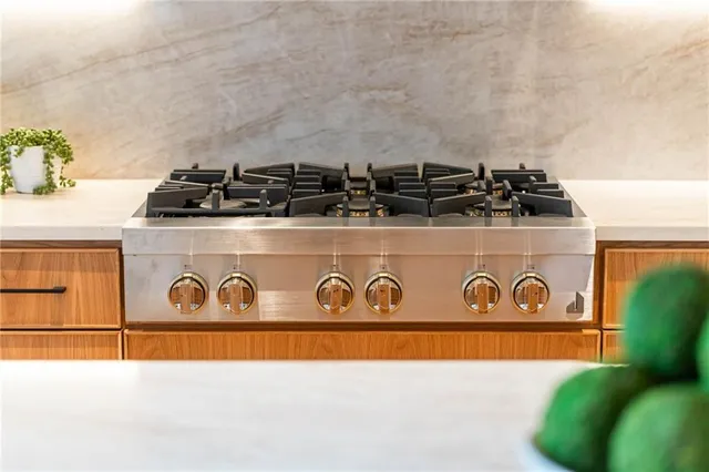 a close up of a stove