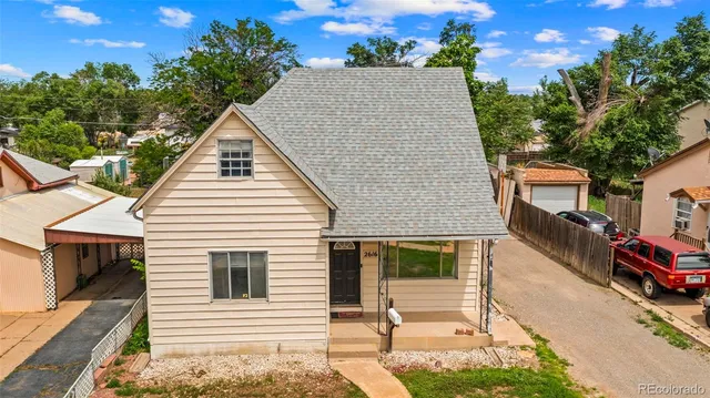 a view of a house with a patio