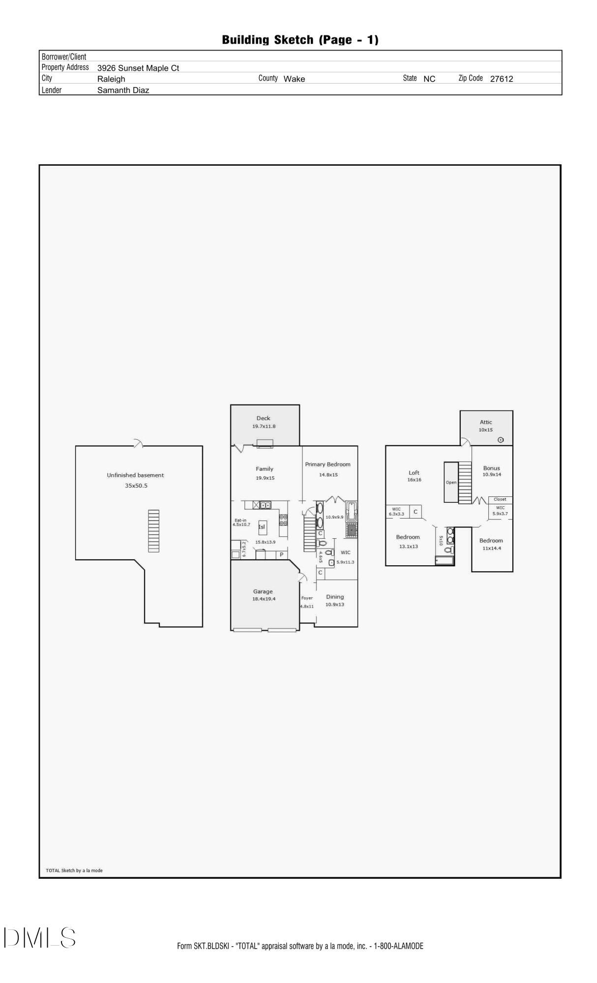3926 Sunset Maple Court Raleigh, NC 27612 - Photo 27 of 27 Floorplan 1