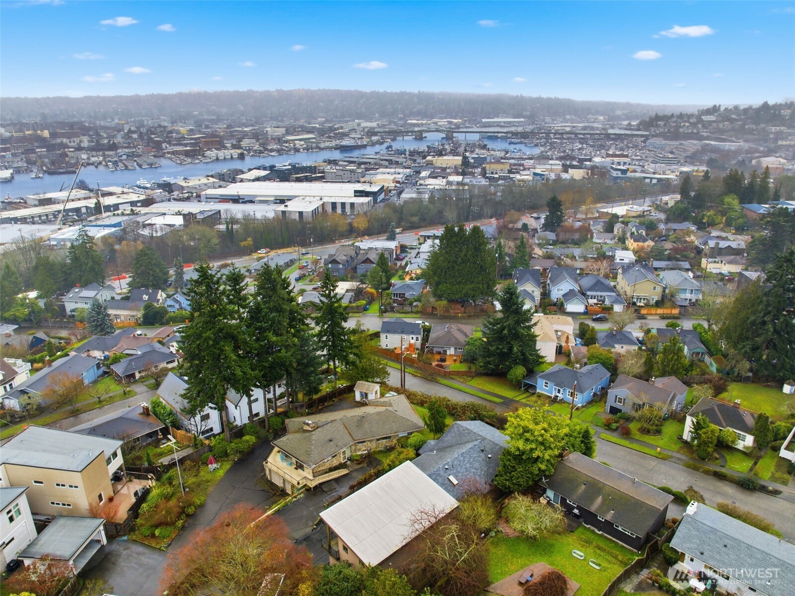 4322 29th Avenue West Seattle, WA 98199 - Photo 38 of 39 an aerial view of residential houses with outdoor space and lake view