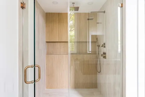 a bathroom with a shower