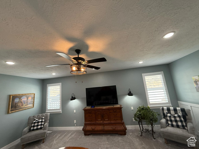 1240 West 2360 North Helper, UT 84526 - Photo 33 of 79 Interior space with plenty of natural light, baseboards, carpet floors, and a ceiling fan