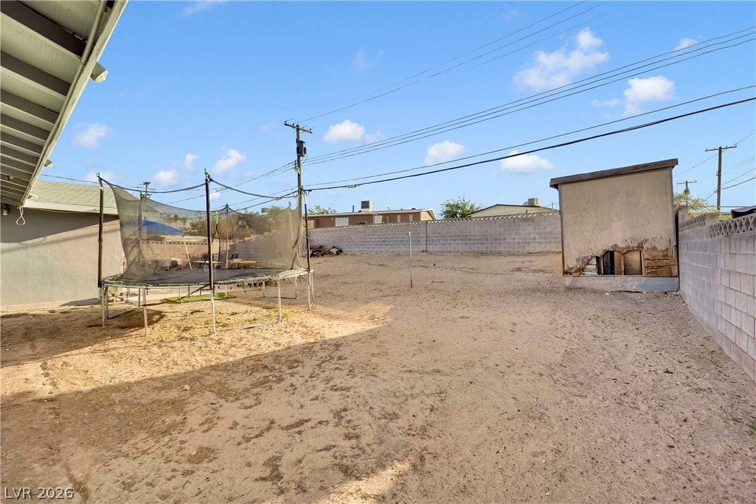 2221 Englestad Street North Las Vegas, NV 89030 - Photo 27 of 32 A spacious backyard with a concrete block fencing offers ample outdoor space.