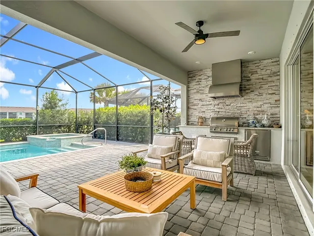 a living room with a couch and a table