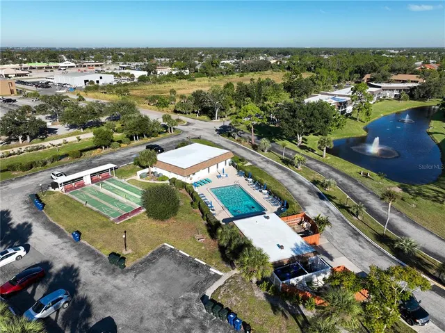 an aerial view of a city