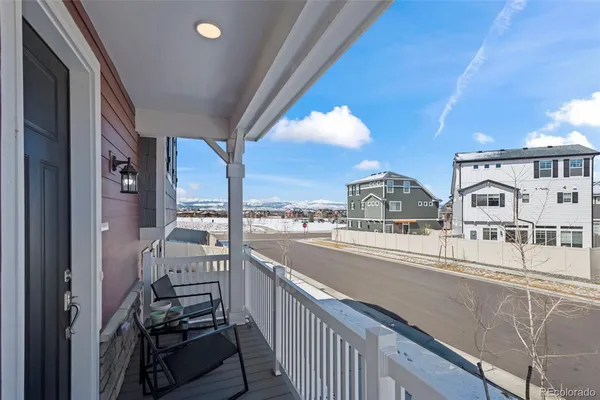 a view of a balcony with city view
