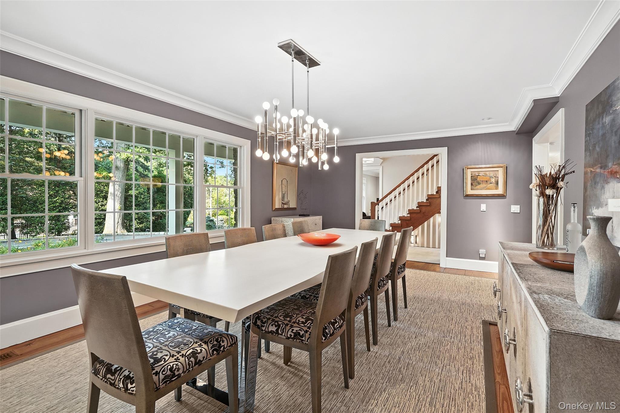 548 Anderson Hill Road Purchase, NY 10577 - Photo 11 of 46 a view of a dining room with furniture window and outside view