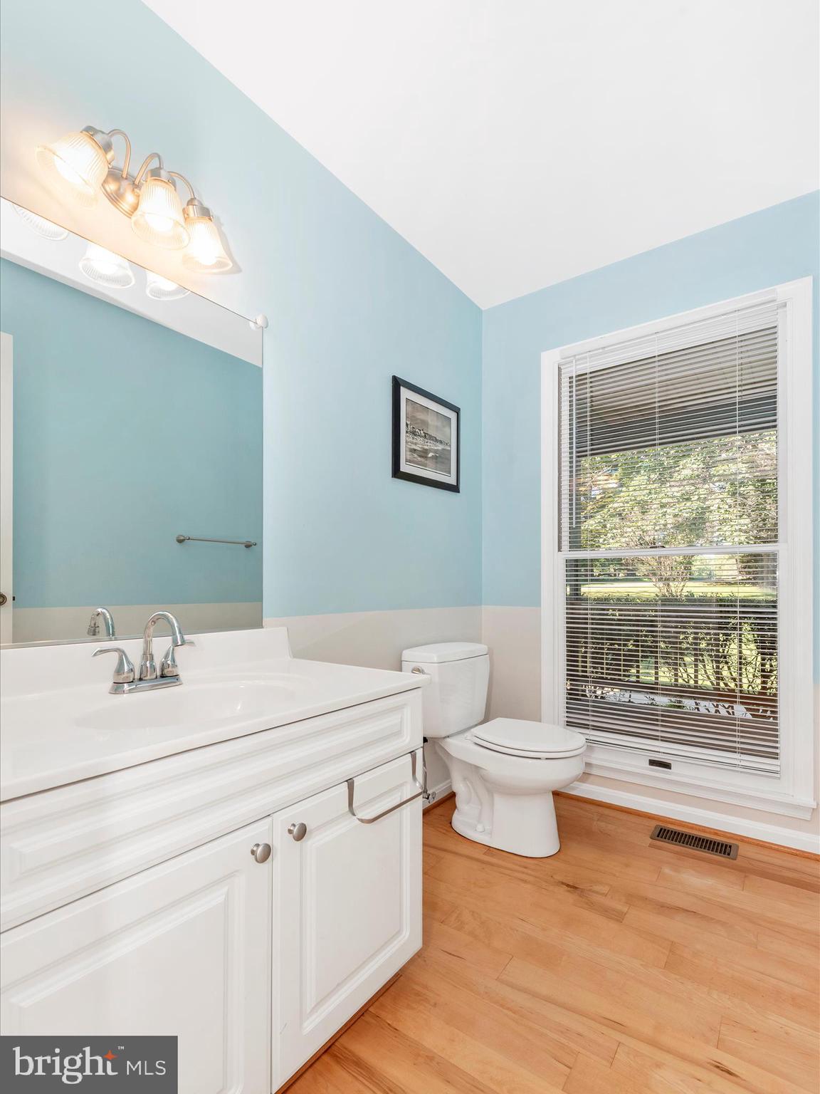 5169 Perry Road Mount Airy, MD 21771 - Photo 23 of 60 a bathroom with a sink a toilet and a large mirror