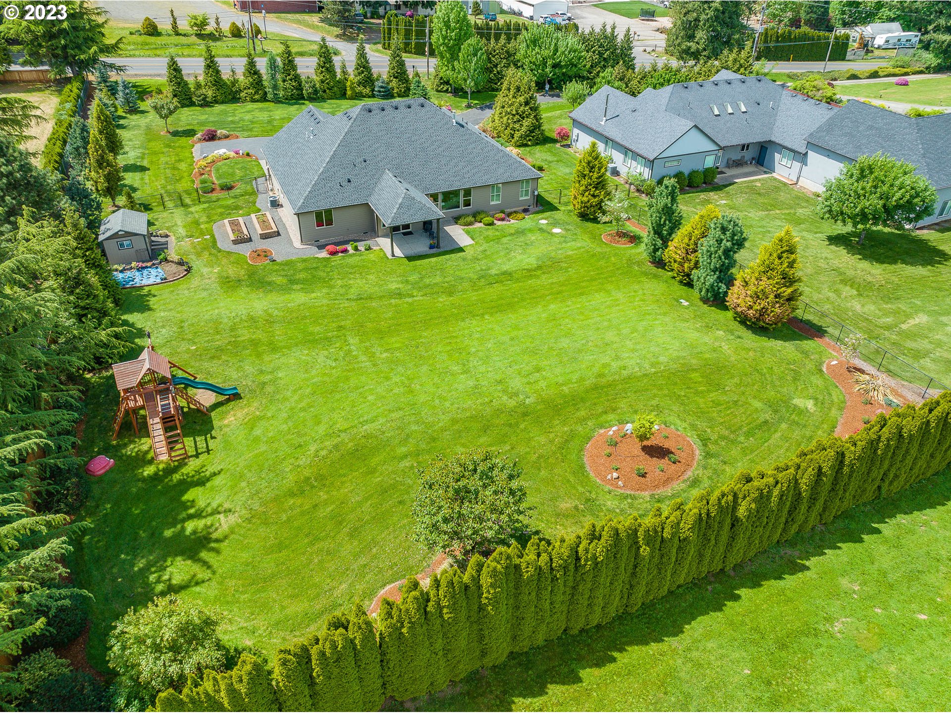 13920 Southeast Richey Road Boring, OR 97009 - Photo 38 of 42 an aerial view of a house with yard swimming pool and outdoor seating