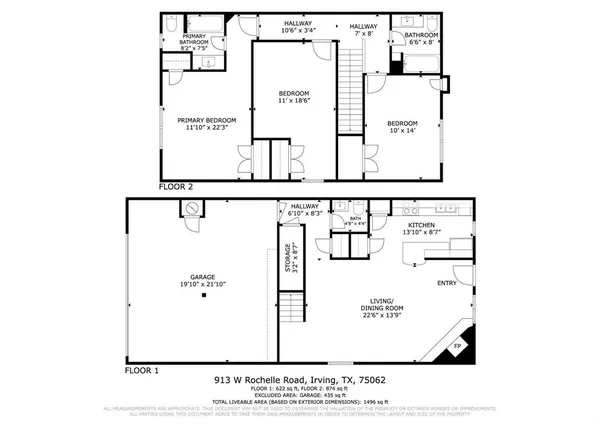 $1,800 | 913 West Rochelle Road, Irving, TX 75062
