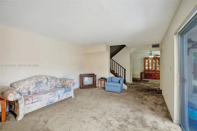 a living room with furniture