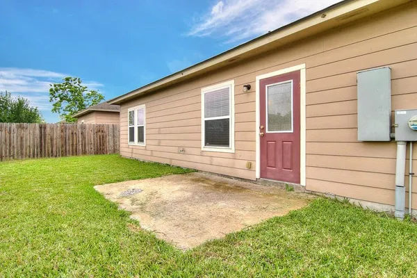 a view of a backyard with a garden
