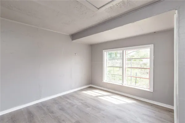 an empty room with a window