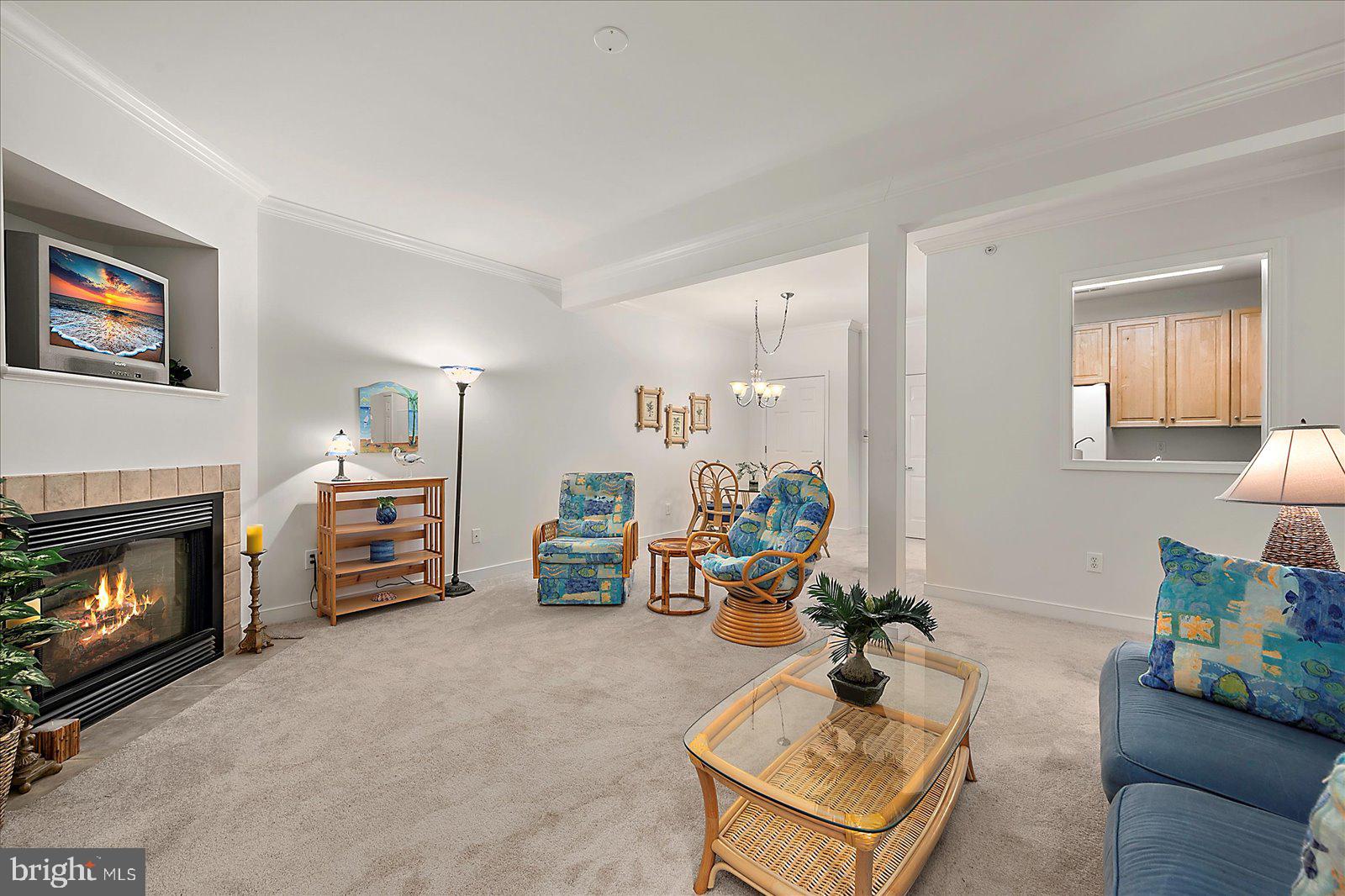 30611 Cedar Neck Road, Unit 2107 Ocean View, DE 19970 - Photo 11 of 44 a living room with furniture and a fireplace