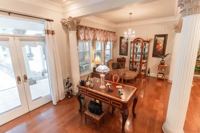 a room with furniture and a window