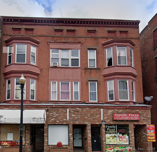 a front view of building