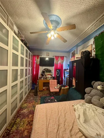 a view of a room with racks on the wall