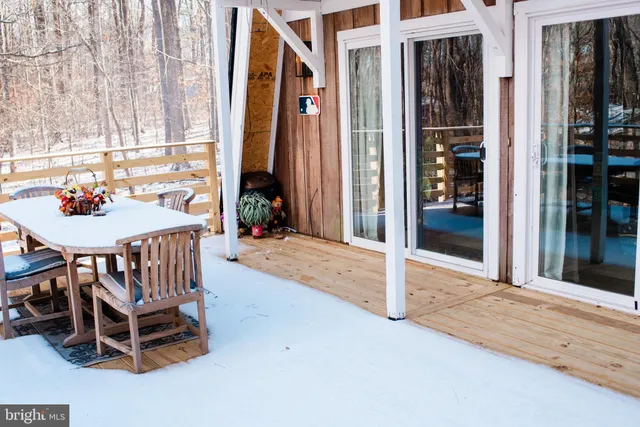 a outdoor space with hardwood