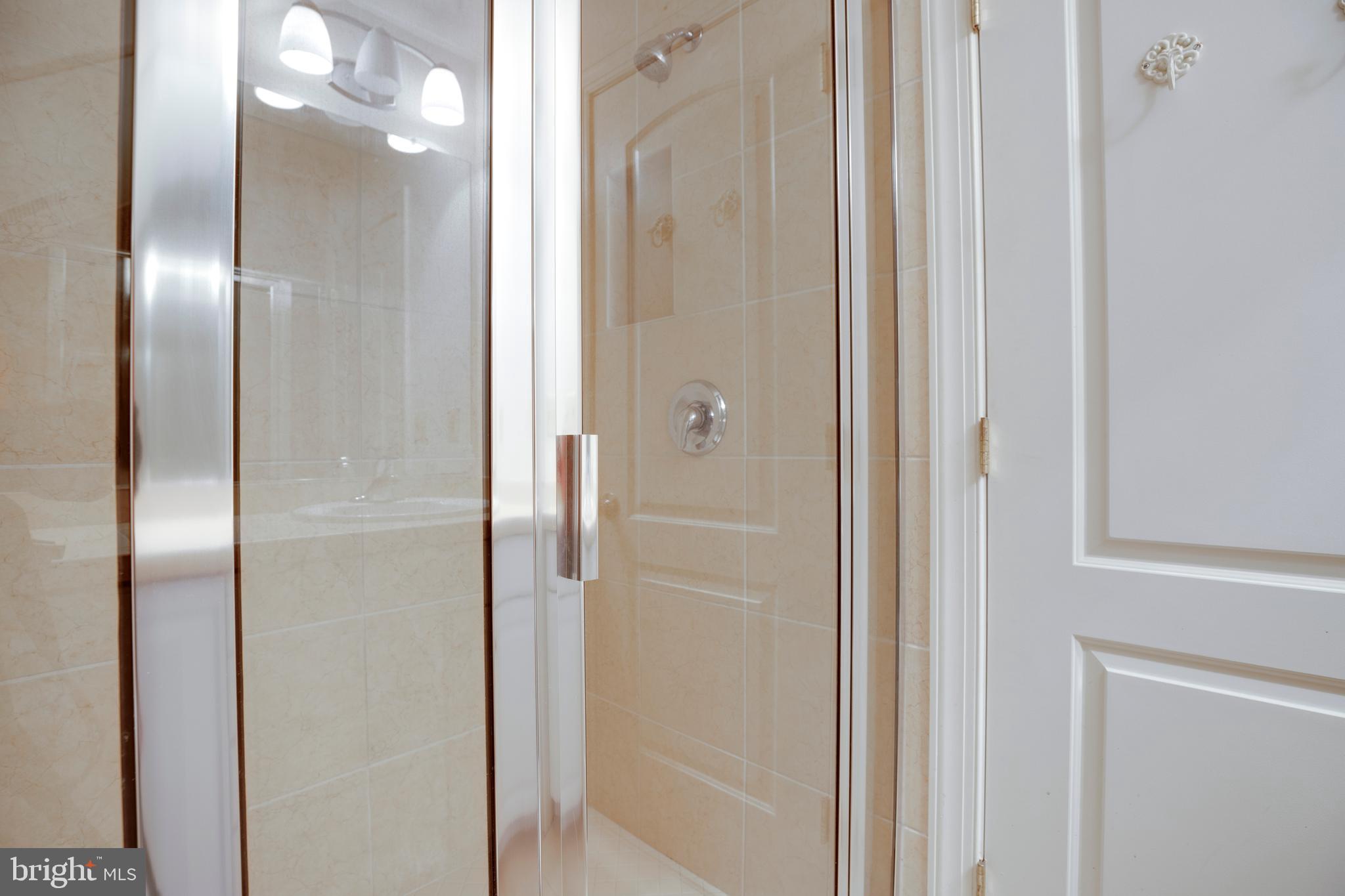 8277 Roxborough Loop Gainesville, VA 20155 - Photo 50 of 85 a bathroom with a glass shower door