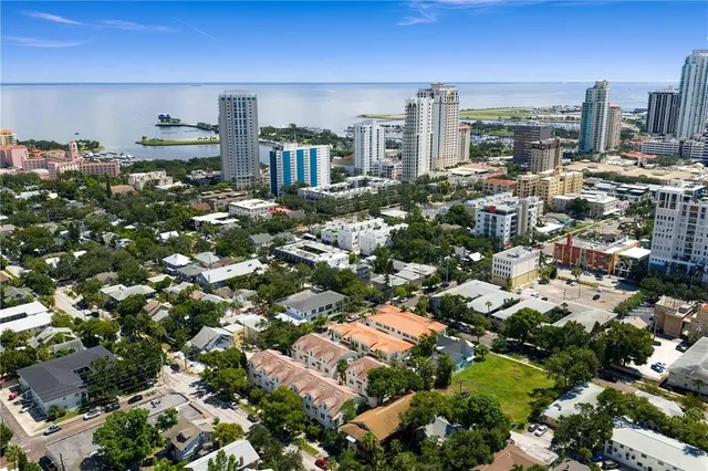 an aerial view of multiple house