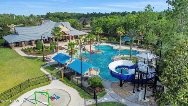 a view of a yard with an outdoor space