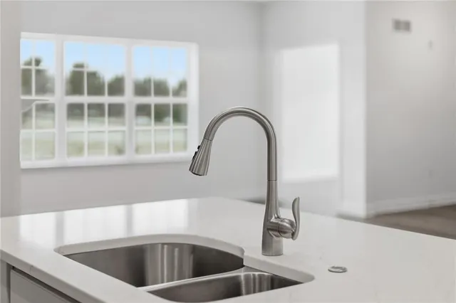 a close view of sink and tap