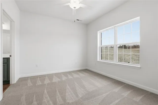 an empty room with a window