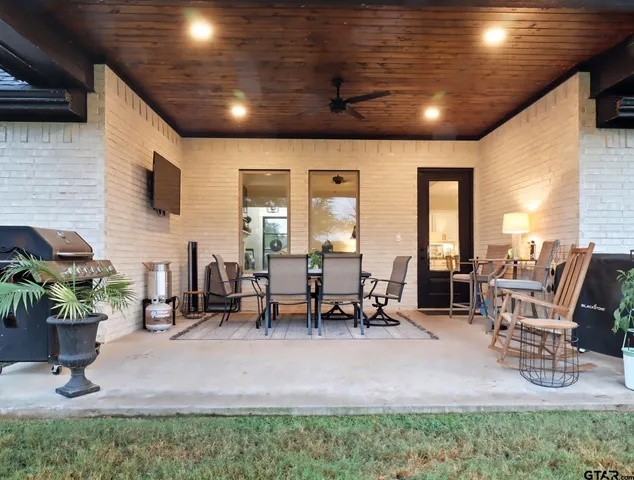 a living room with furniture