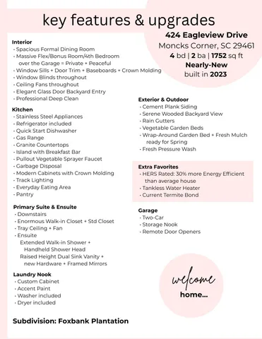 $364,990 | 424 Eagleview Drive, Moncks Corner, SC 29461