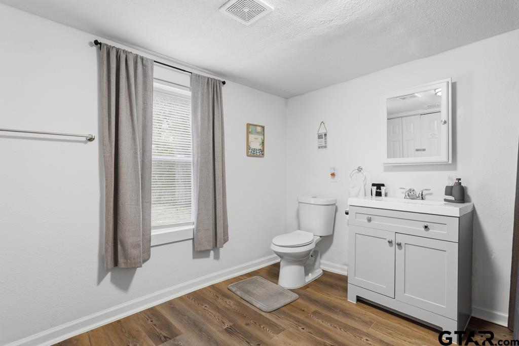 10124 County Road 280 Tyler, TX 75702 - Photo 22 of 47 a bathroom with a sink toilet a mirror and vanity