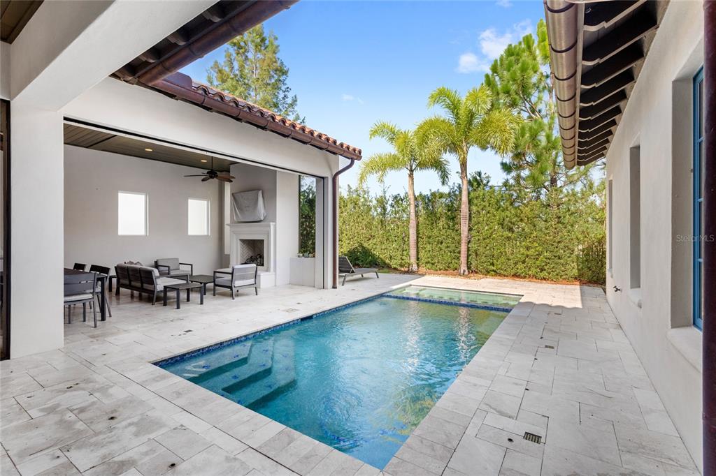 10224 Mattraw Place Orlando, FL 32836 - Photo 29 of 44 a view of a patio with dining table and chairs with a large tree