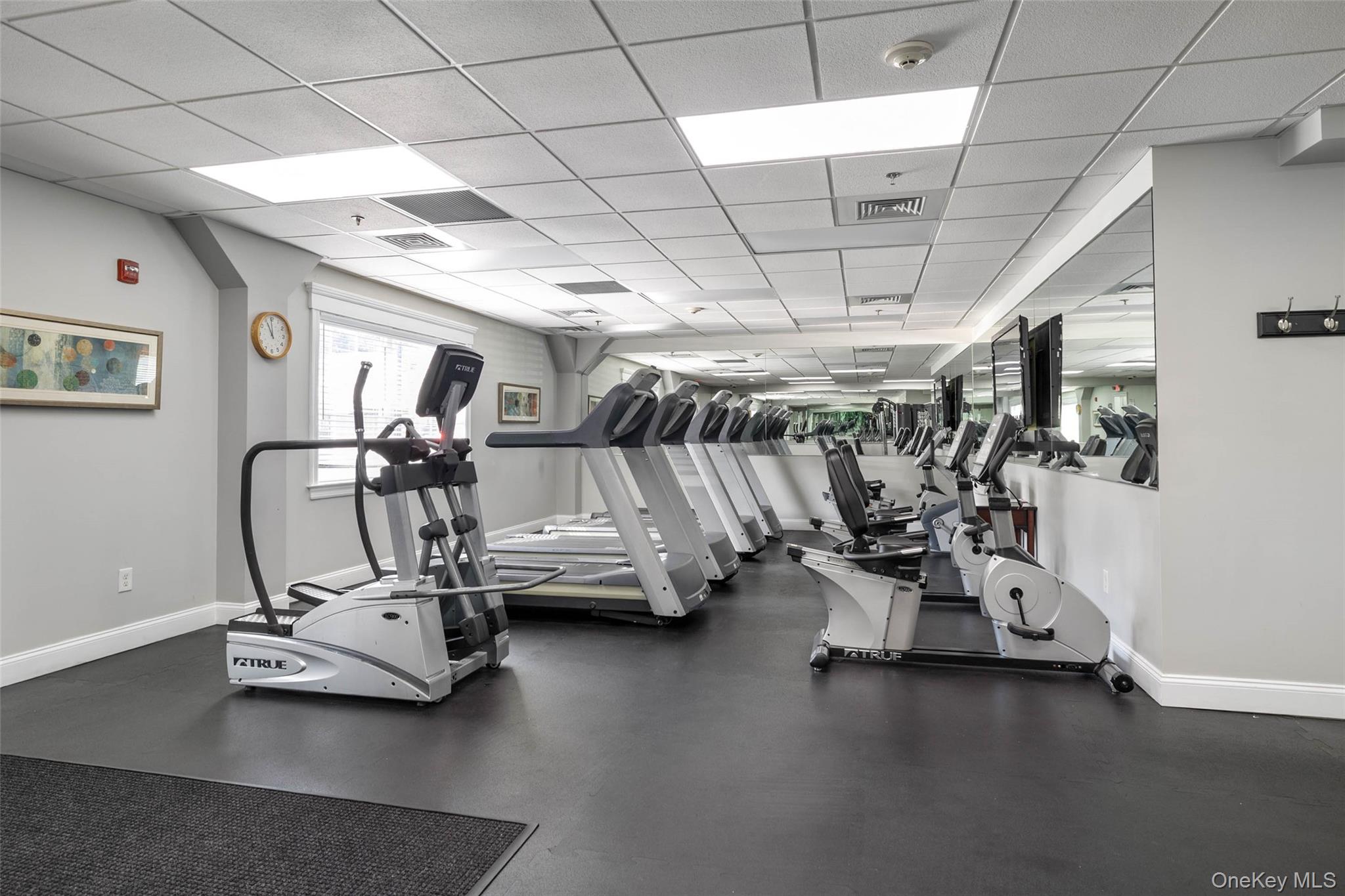 121 Willow Lane Valley Stream, NY 11580 - Photo 25 of 30 Workout area with a drop ceiling and baseboards