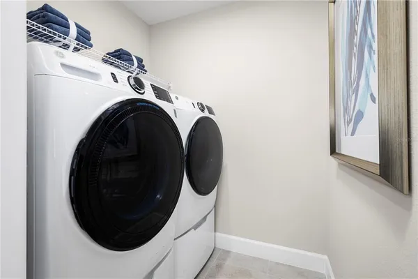 a close view of washer and dryer