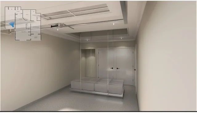 a view of storage and utility room with racks on the wall