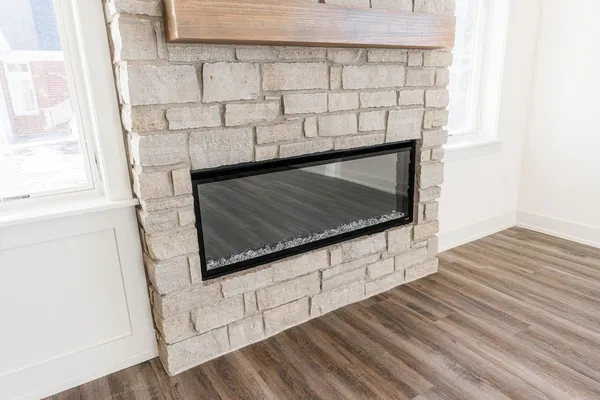 a view of a hallway with staircase