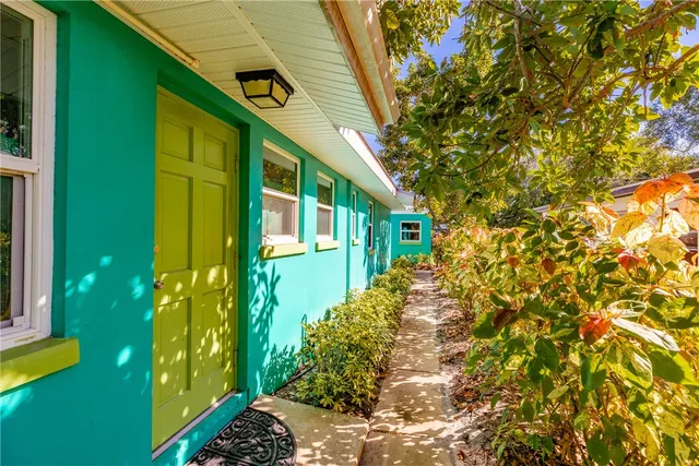 a park with palm trees