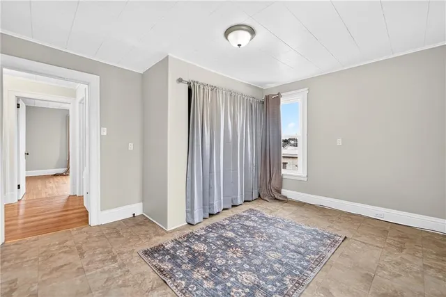 a view of a room with a wardrobe space