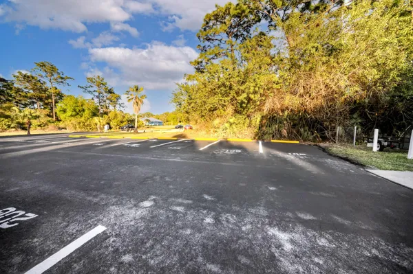 a view of a road with an empty space