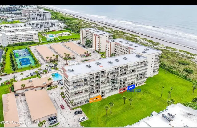 a city view with tall buildings