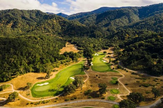 a view of a swimming pool with a yard