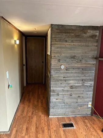 a view of wooden door